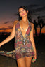 Deep V Hollow Strap Sexy Leopard Print Pure Desire Floral Dress Leopard / S