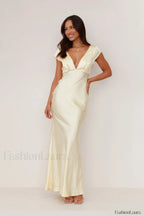 Deep V Neck Bodycon Backless Midi Work Dress