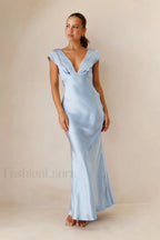 Deep V Neck Bodycon Backless Midi Work Dress