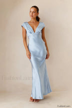Deep V Neck Bodycon Backless Midi Work Dress