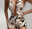 Deep V Ring Print Vintage One Piece black / S