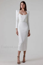 Delilah Bandage Stylish Midi Dress Party Dresses L
