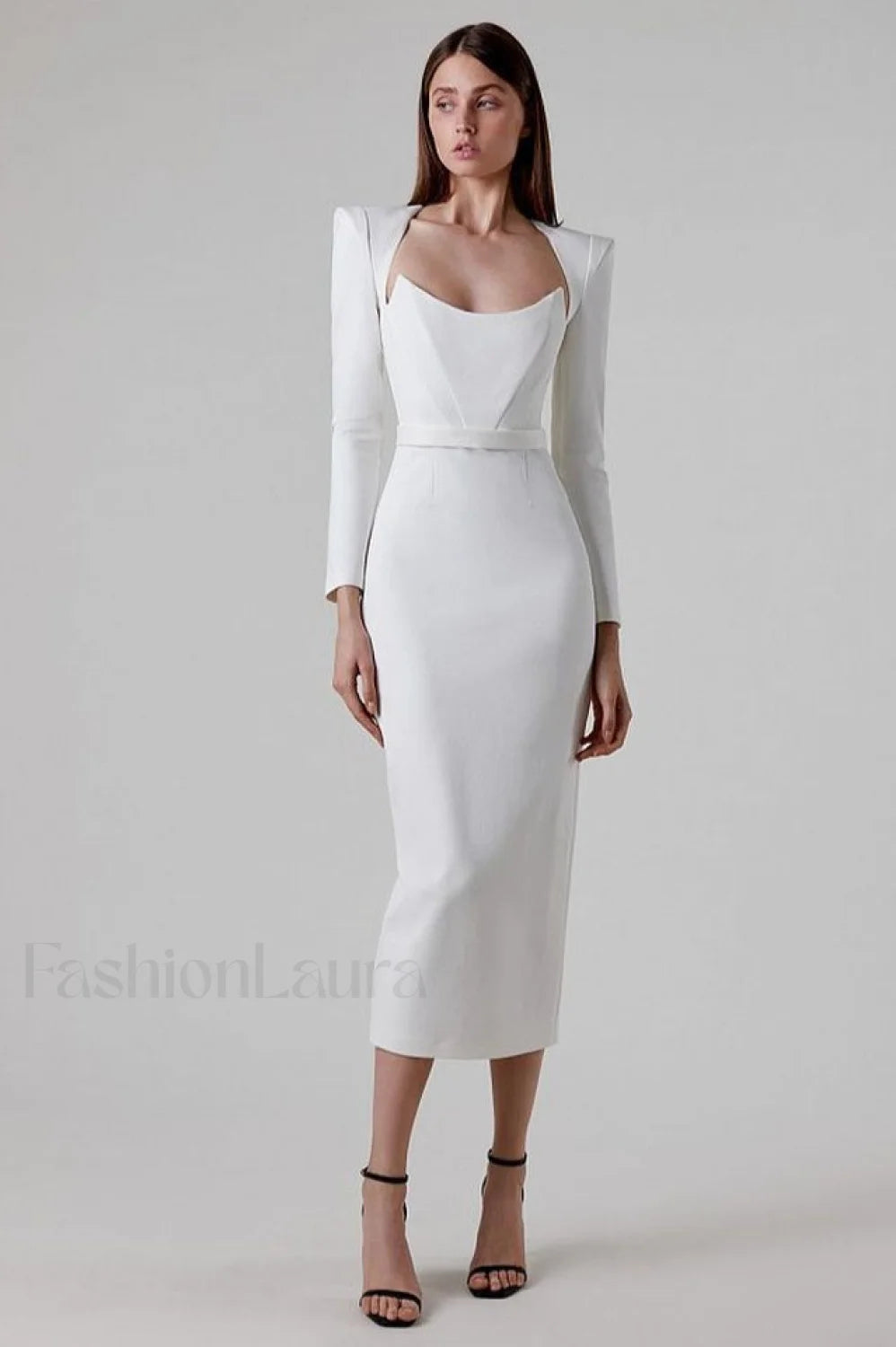 Delilah Bandage Stylish Midi Dress Party Dresses L
