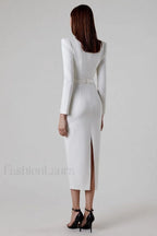 Delilah Bandage Stylish Midi Dress Party Dresses L