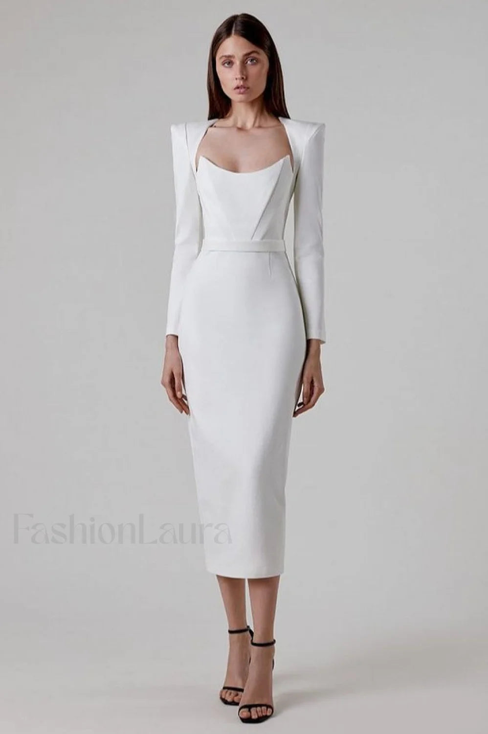 Delilah Bandage Stylish Midi Dress XS / White Party Dresses L Main image
