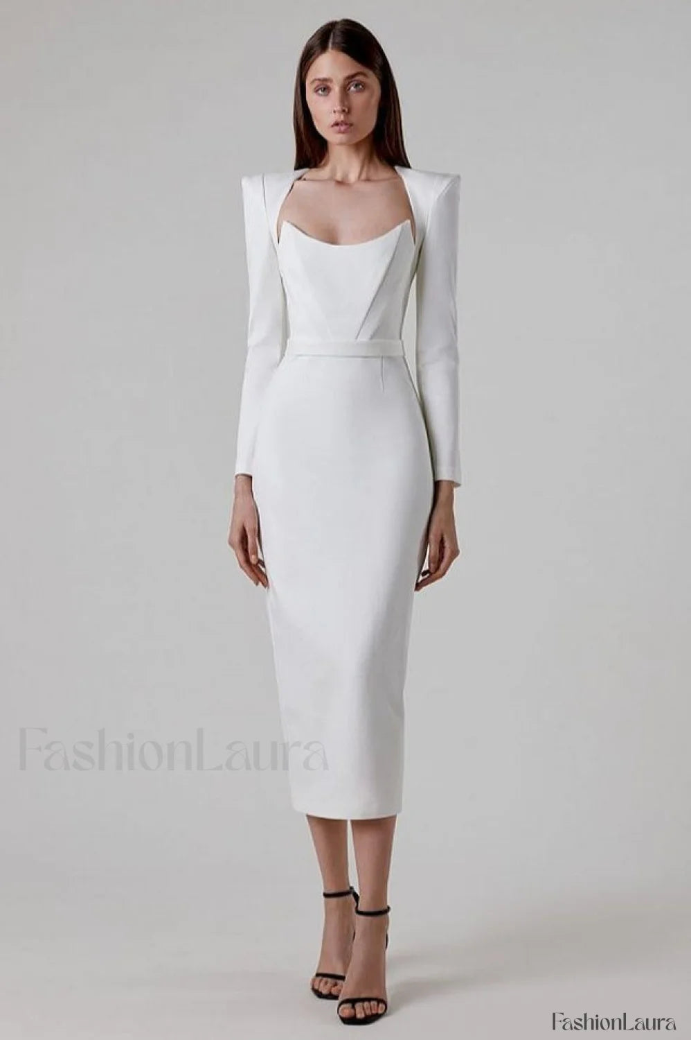 Delilah Bandage Stylish Midi Dress XS / White Party Dresses L
