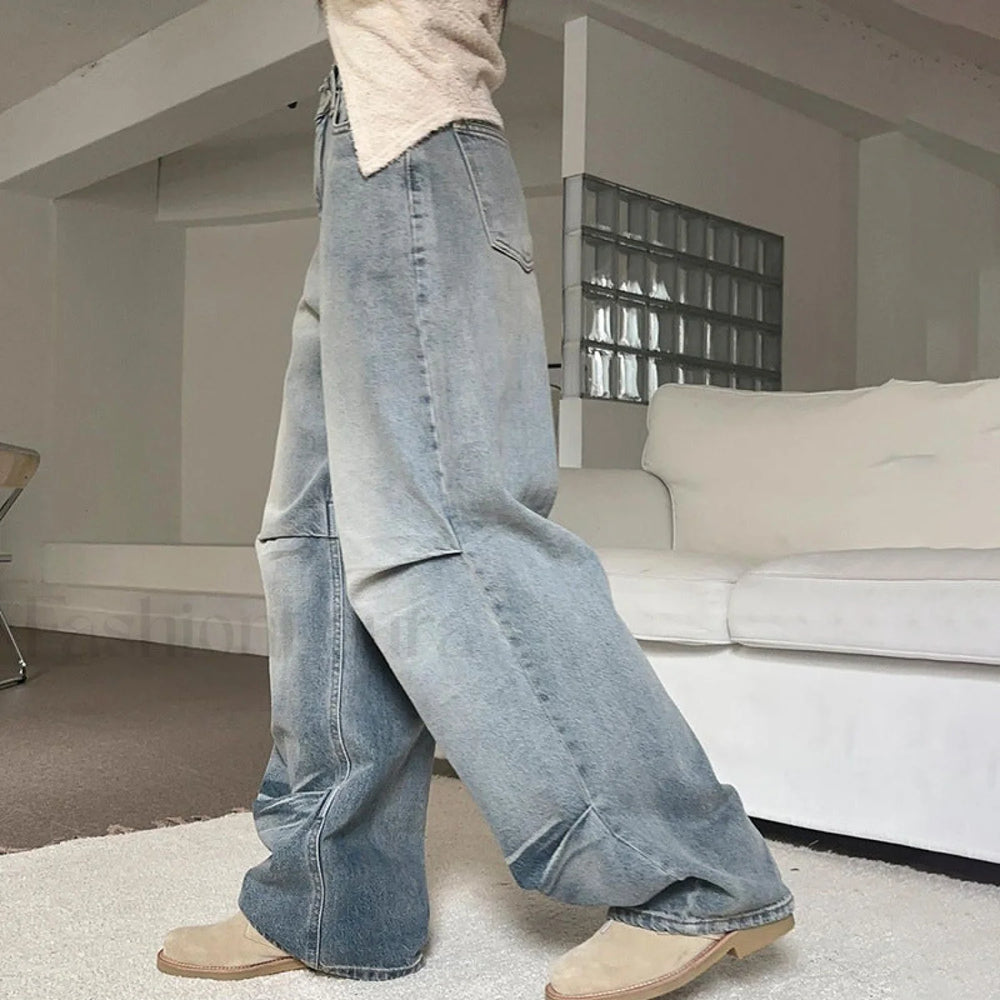 Denim Blue Graceful Baggy Boyfriend Jeans women clothing