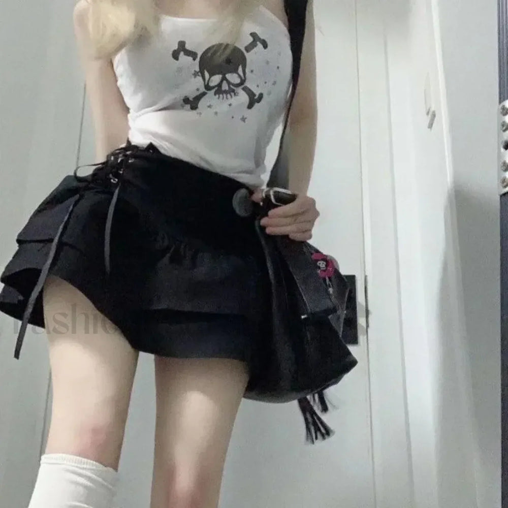 Designer Luxury Chain Y2K Goth Techwear Gothic Crossbody Sling Shoulder Bag Black