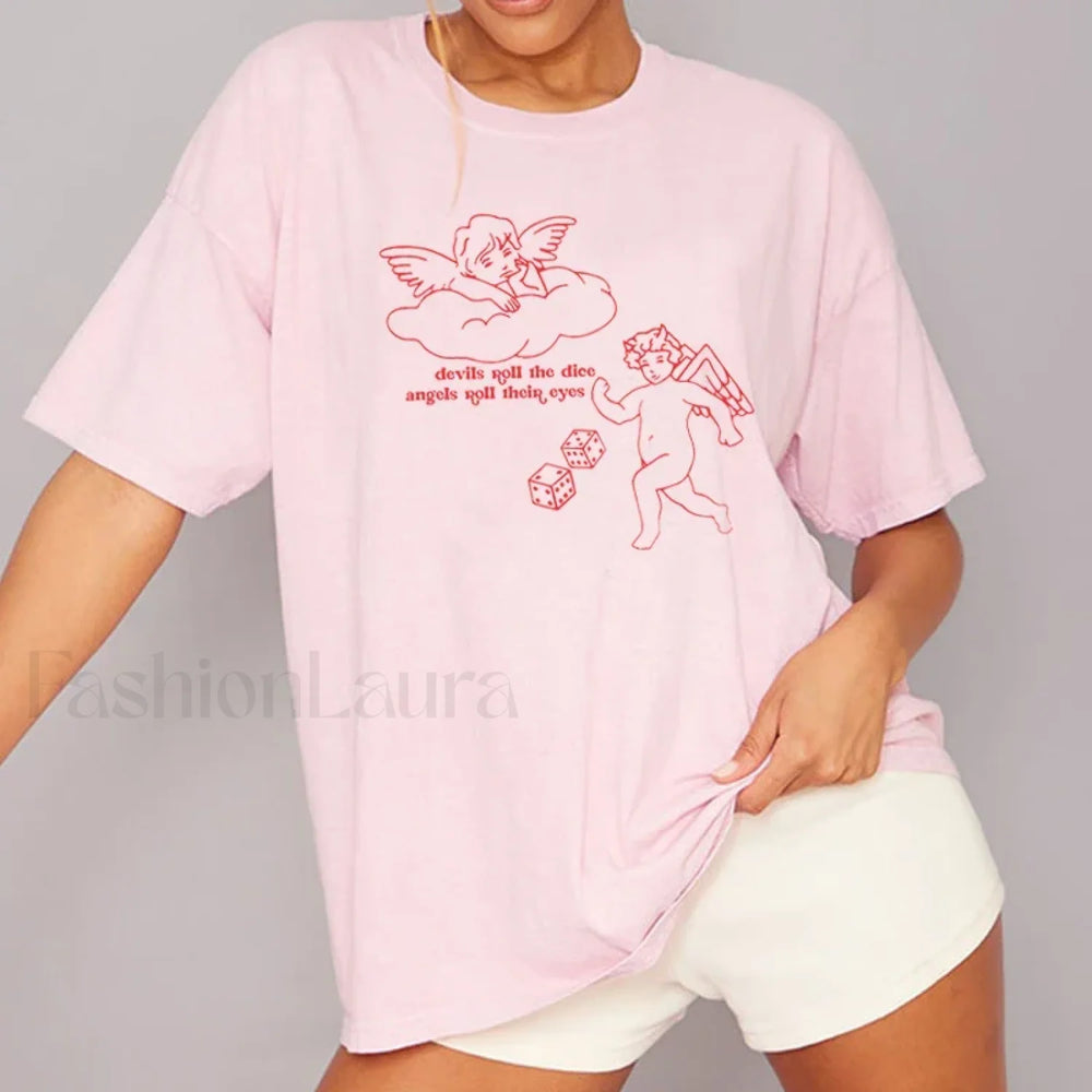 Devils Roll The Dice Cute Cartoon Vintage T Shirt