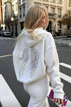 Wing Sequin Embroidery Loose Casual Sweatshirt