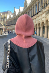 Thermal Knit Face Cover Hooded Scarf Hat