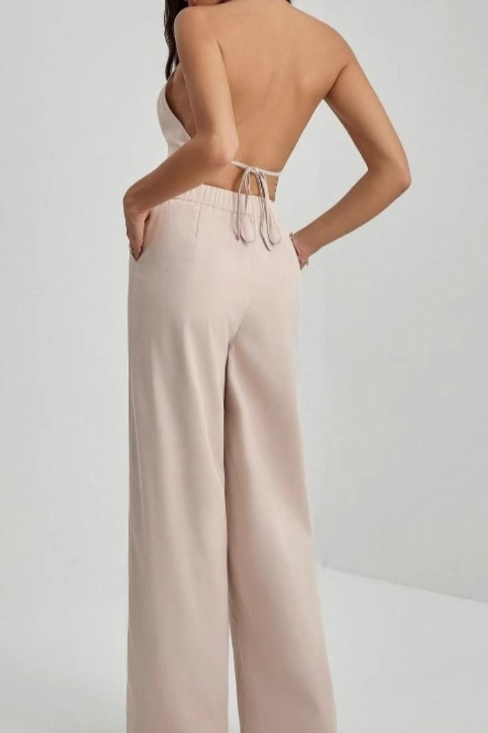 Lace Up Open Back Two Piece Vest Pants Set Secondary image