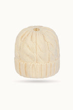 Solid Color Ribbed Ponytail Beanie Hat