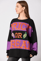 Candy Graphic Sequin Color Block Sweatshirt