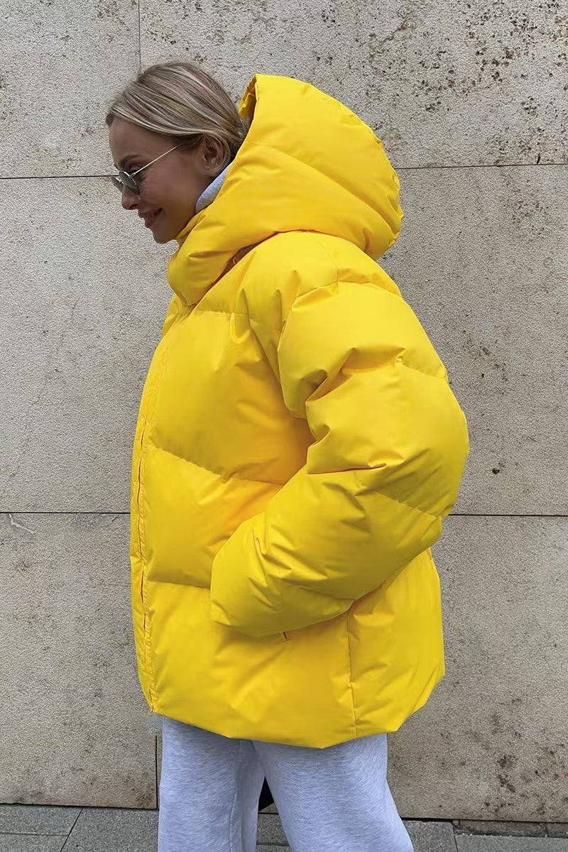 Heavy Duty Zipped Hooded Puffer Jacket