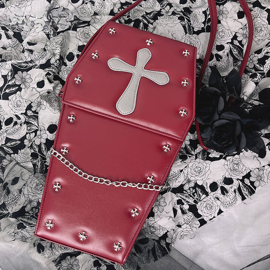 Gothic Vampire Coffin Shape Punk Lolita School Crossbody Halloween