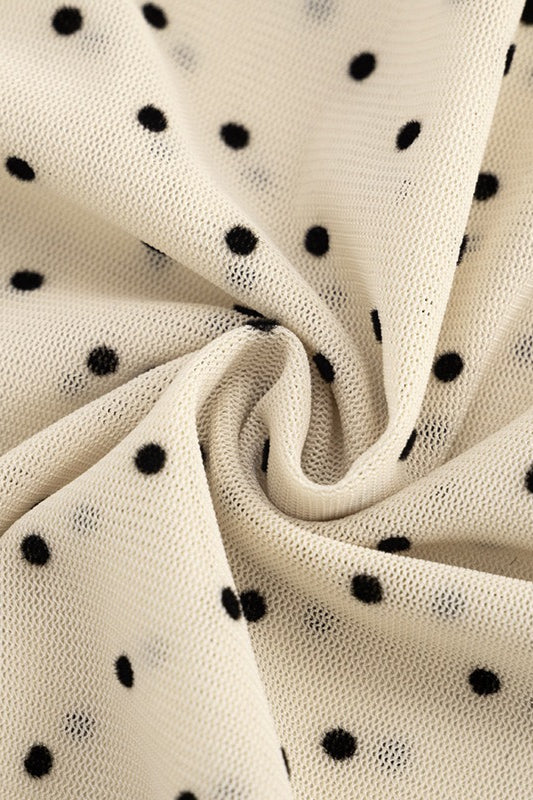 Low Rise Sheer Mesh Polka Dot A Line Skirt