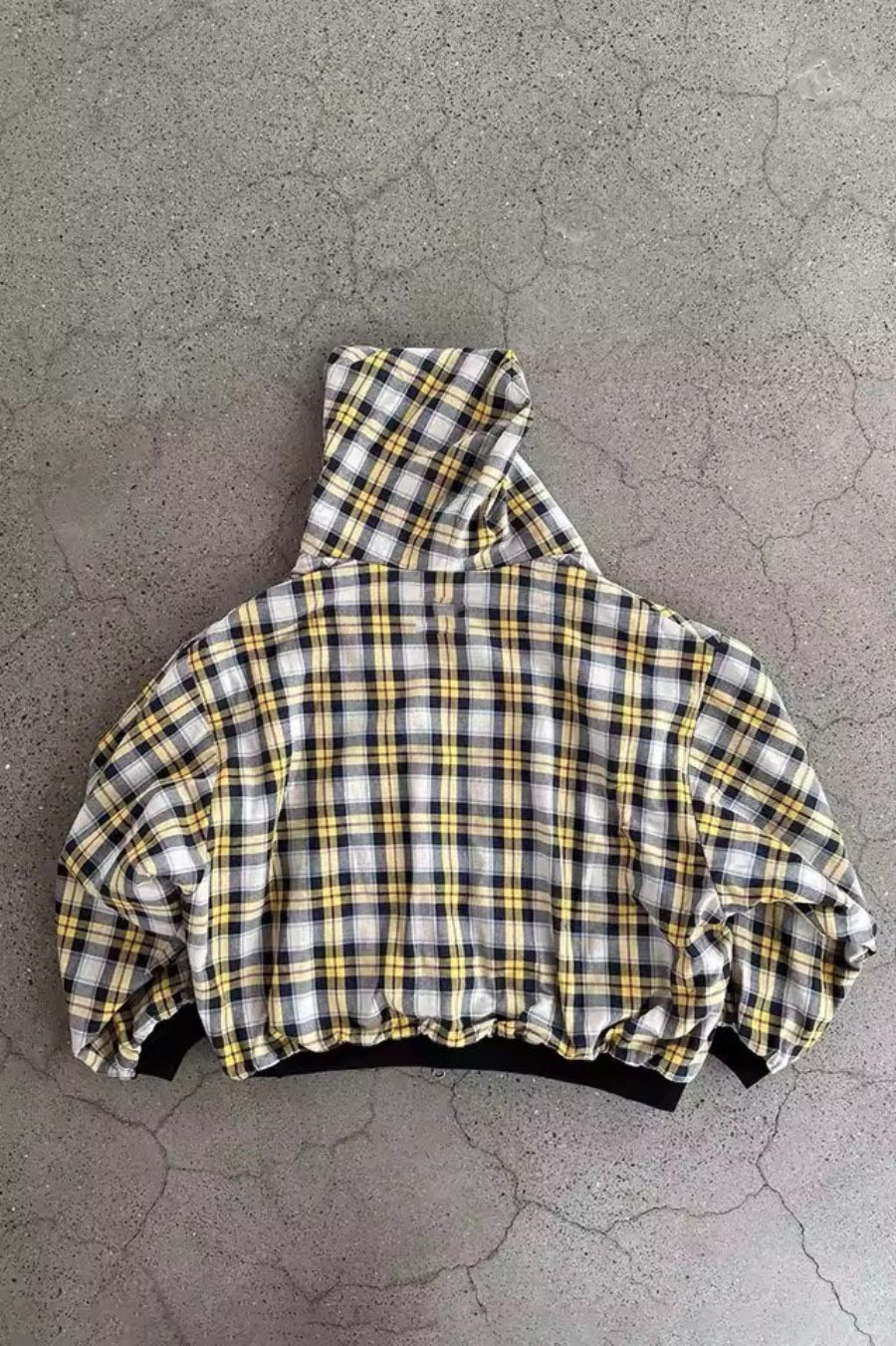 Reversible Checkered Patchwork Heavyweight Hoodie