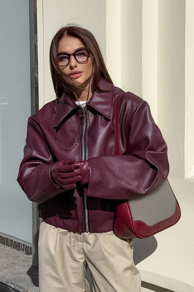 Stylish Matte PU Moto Jacket Main image