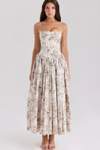 Romantic Tiered  A-Line Floral Dress