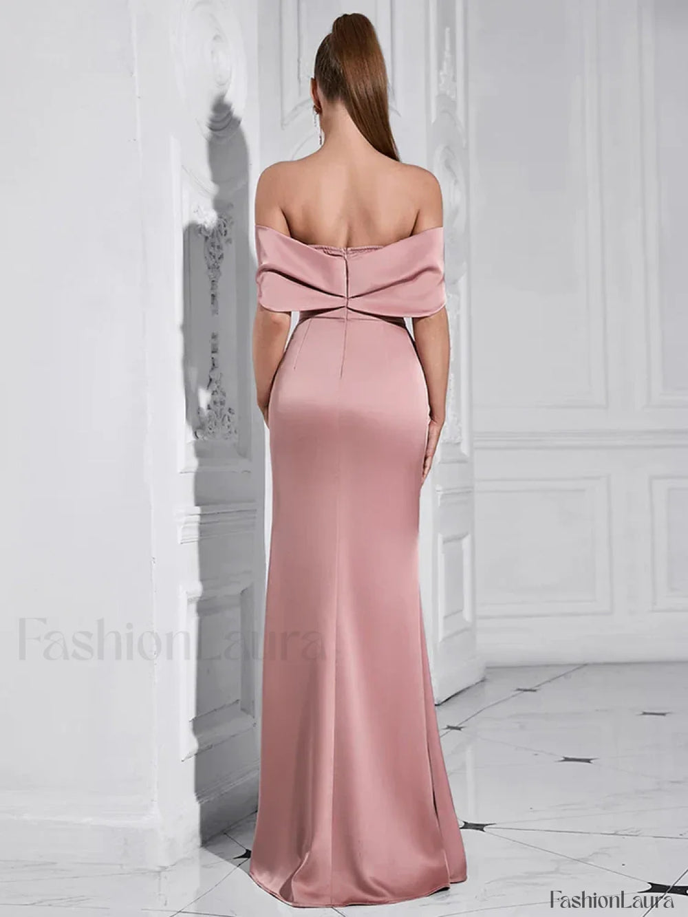 Diamond Pleated Split Maxi Dress