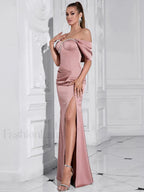 Diamond Pleated Split Maxi Dress