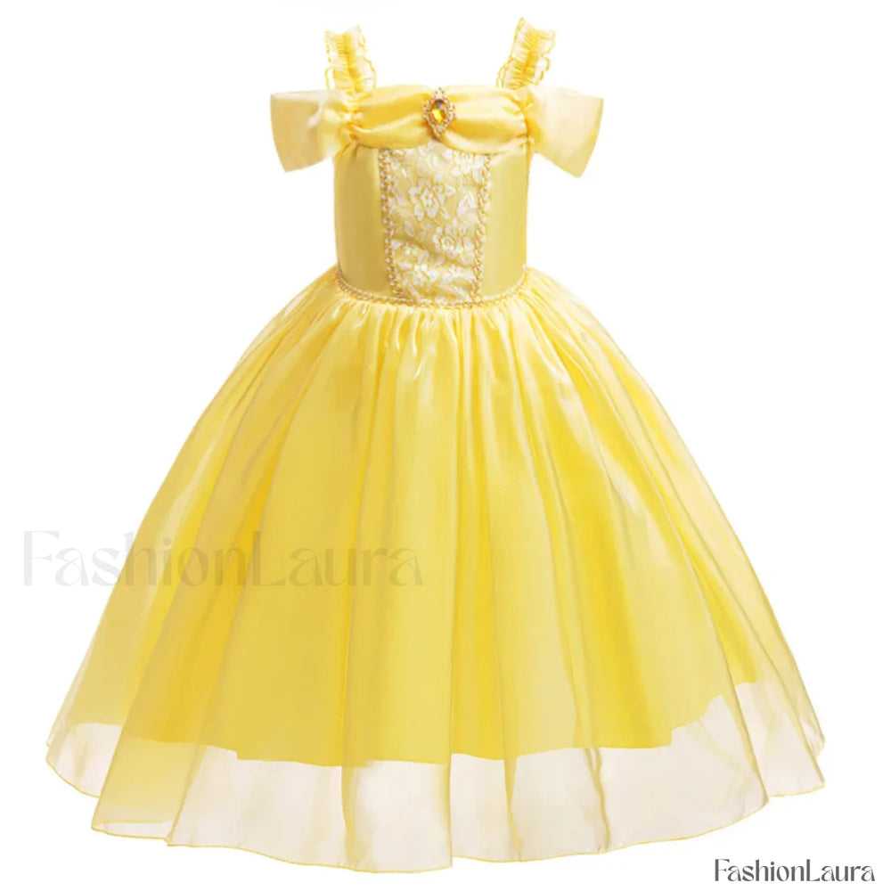 Disney Belle Princess Beauty Beast Cosplay Party Magic Stick Kid Costume 3T (Tag 110) / Belle Dress