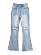 Distressed High Waist Ripped Jeans Jeans