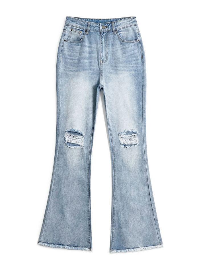 Distressed High Waist Ripped Jeans Jeans