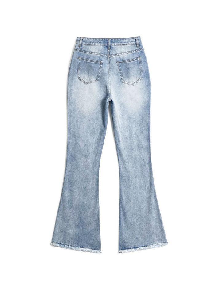 Distressed High Waist Ripped Jeans Jeans