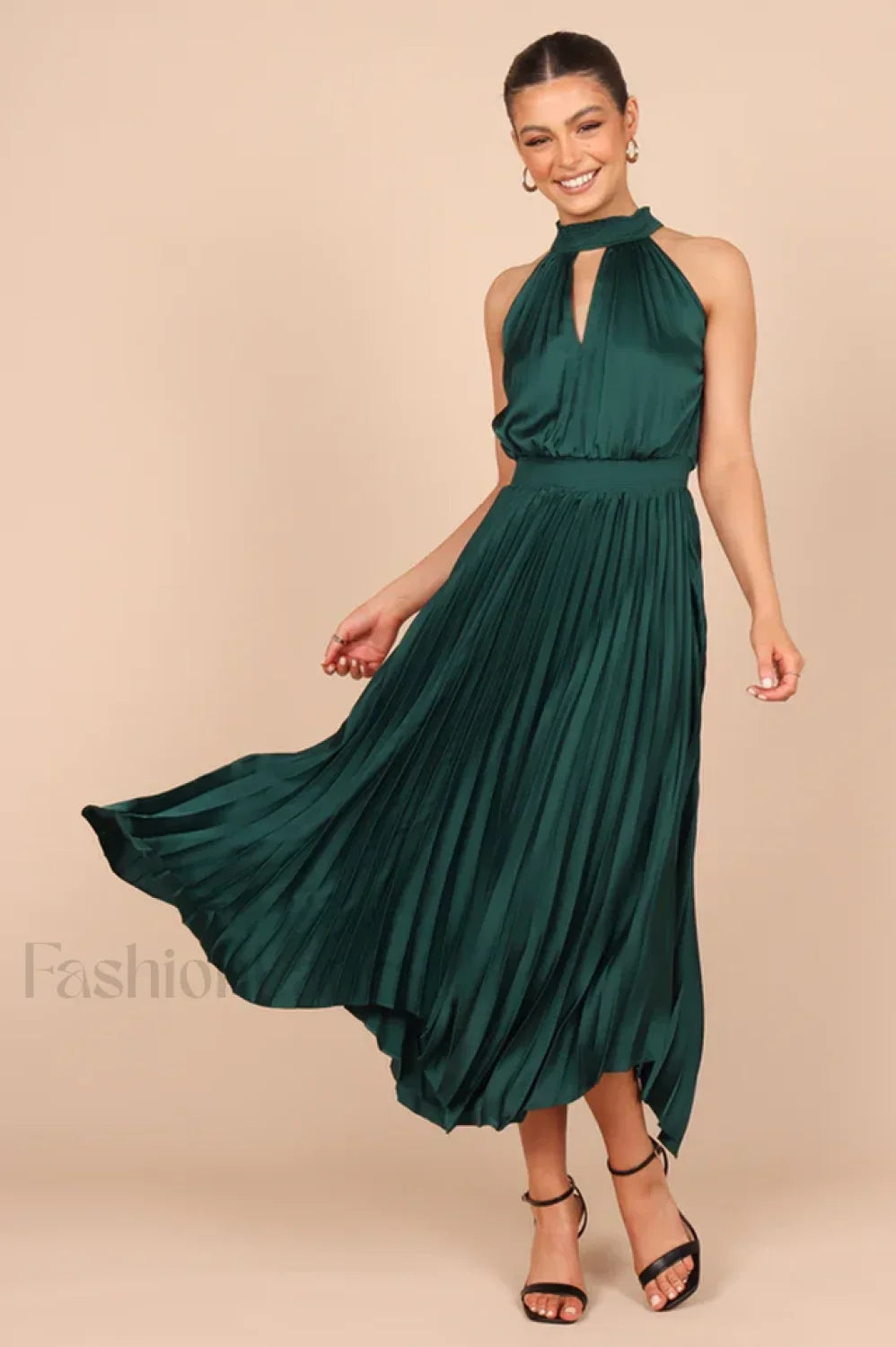 Dominique Elegant Midi Dress S / Emerald Main image