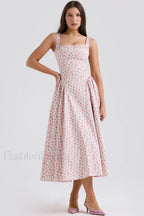 Dorothy White Stylish Rosebud Print Sundress S / White Rosebud Print