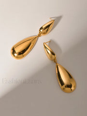 Double Charming Teardrop Earrings Golden / One Size Earrings
