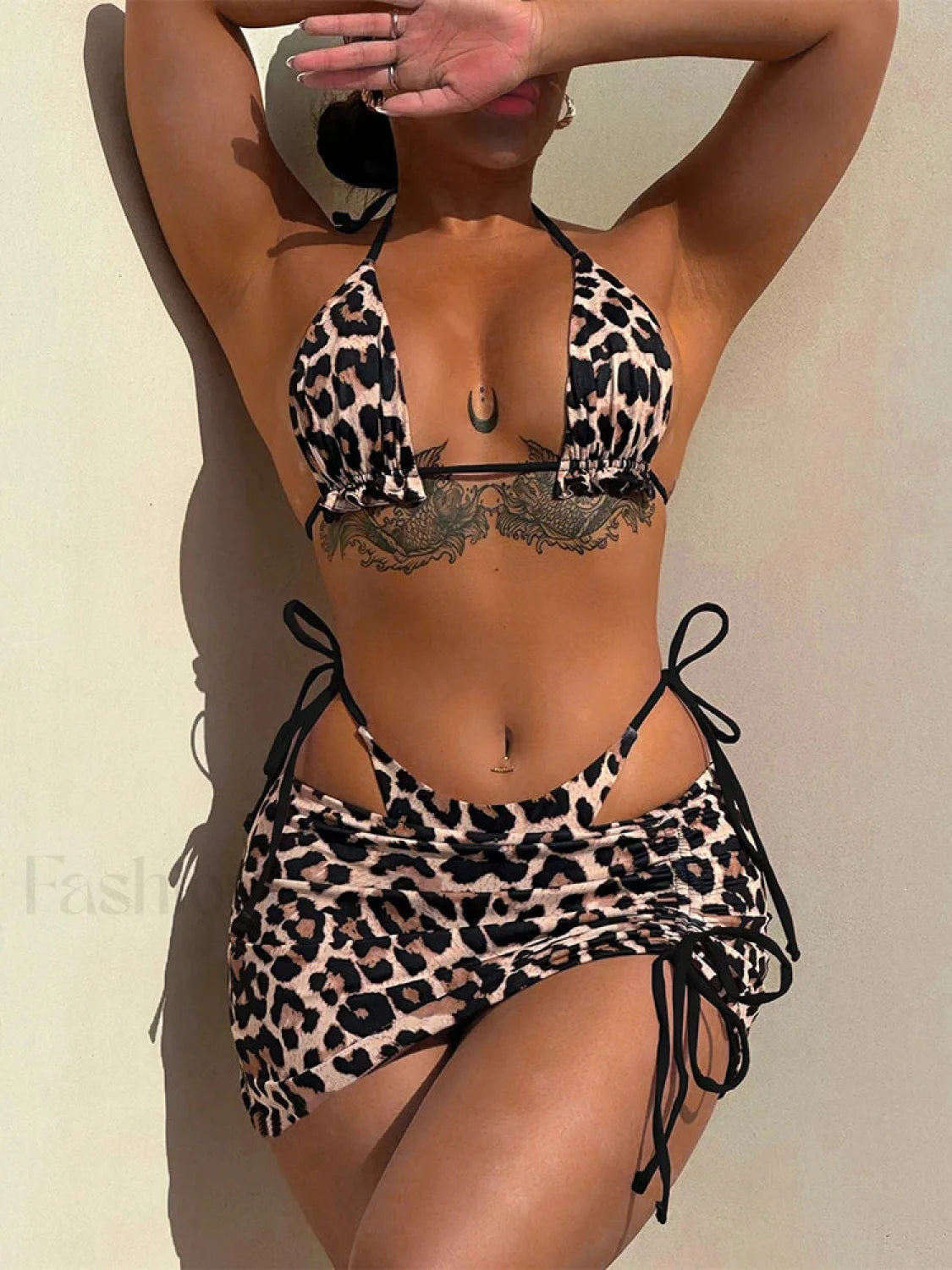 Double Sided Pleated Three Piece Set Black / XS