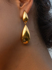 Double Teardrop Earrings Golden / One Size Earrings