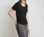 Drawstring Round Neck T Shirt Black / S
