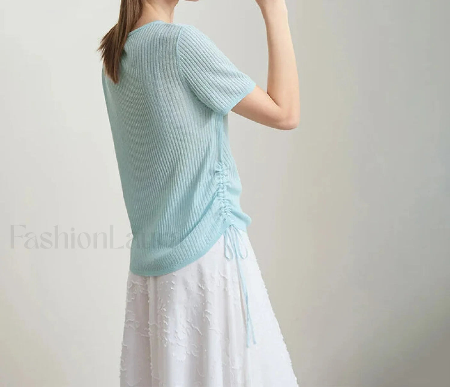 Drawstring Round Neck T-Shirt Secondary image