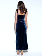 Odilia Teal Lace Charming Velvet Maxi Dress XL / US 12 14 Dresses