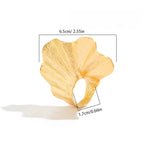 3D Ginkgo Leaf Sculpted Metal Knuckle Ring