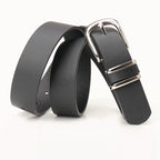 Minimal Textured Double Ring Buckle Waist Belt