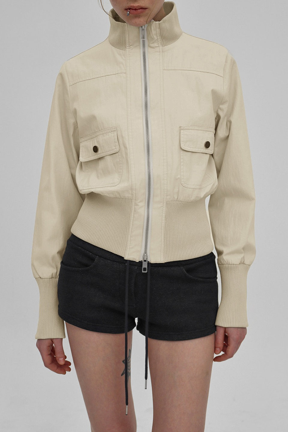Utility Belted Stand Collar Jacket Secondary image