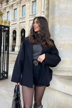 Relaxed Fit Short Wool Blend Jacket