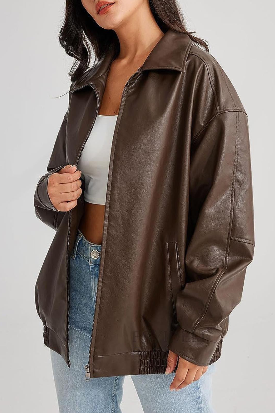 PU Leather Bomber Jacket Secondary image