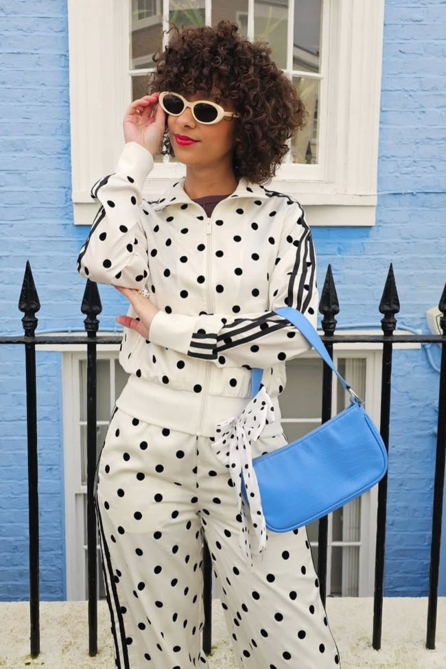 Polka Dot Stripe Track Jacket Two Piece Set Main image