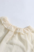 Chiffon Tiered Ruffle Long Sleeve Crop Blouse