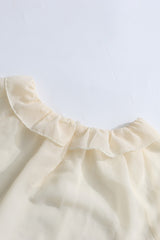 Chiffon Tiered Ruffle Long Sleeve Crop Blouse