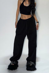 Relaxed Fit Solid Tone Lounge Knit Pants