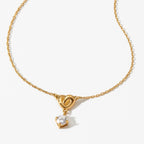 Heart Shape Zirconia Pendant Stainless Steel Necklace
