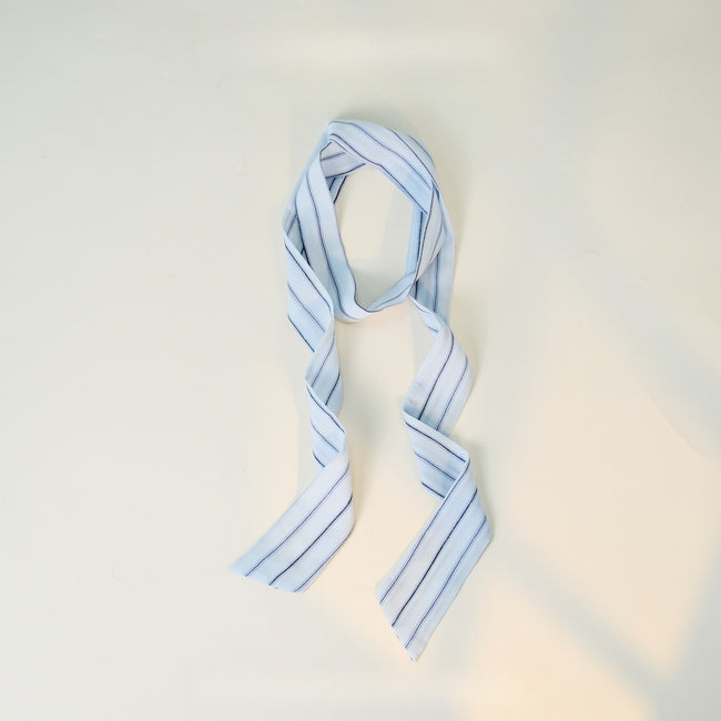 Elegant Striped Long Skinny Neck Ribbon Scarf Main image