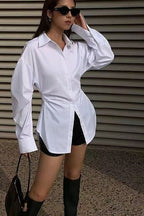 Longline Slimming Long Sleeve Blouse